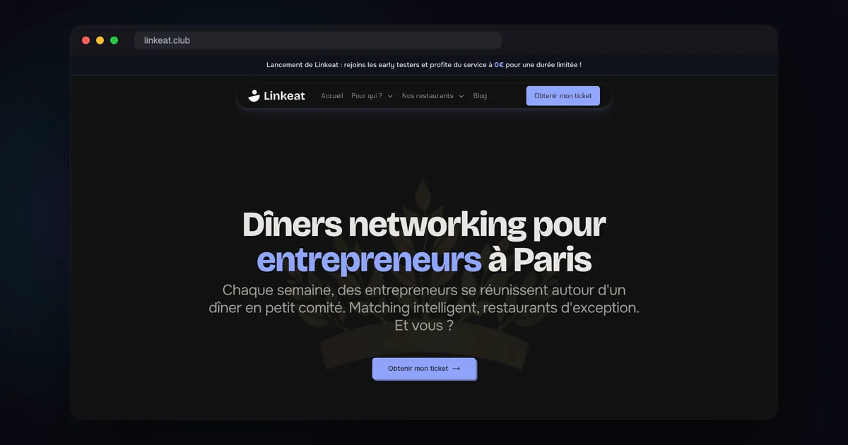 Projet Linkeat réalisé par Exploreum